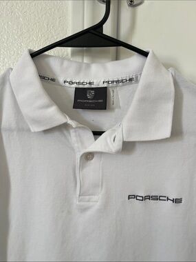 Porsche Design White Polo with Black Logo